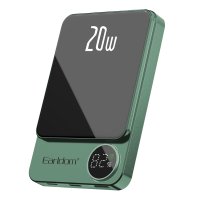 Earldom PD23 5.000 mAh 20W Kablosuz Şarjlı PD Hızlı Şarj Mini Powerbank - Yeşil