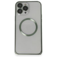 Joko iPhone 13 Pro Max Metal Bumper Magneticsafe Kapak - Yeşil