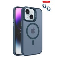 Joko iPhone 14 Kılıf Flet Lens Magsafe Kapak - Lacivert