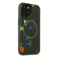 Joko iPhone 15 Colorful Magsafe Kapak - Koyu Yeşil