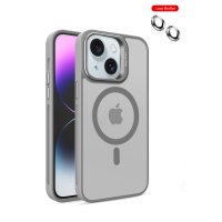 Joko iPhone 15 Kılıf Flet Lens Magsafe Kapak - Gri