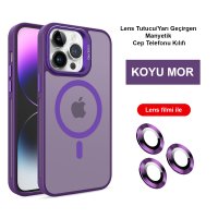 Joko iPhone 15 Pro Kılıf Flet Lens Magsafe Kapak - Derin Mor