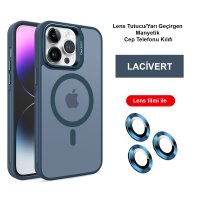 Joko iPhone 15 Pro Kılıf Flet Lens Magsafe Kapak - Lacivert
