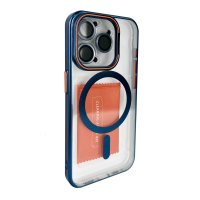 Joko iPhone 15 Pro Max Crown Lens Standlı Magsafe Kapak - Lacivert