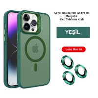 Joko iPhone 15 Pro Max Kılıf Flet Lens Magsafe Kapak - Koyu Yeşil
