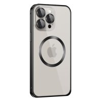 Joko iPhone 15 Pro Max Kılıf Metal Bumper Magneticsafe Kapak - Siyah