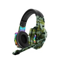 Karler Bass R9600 RGB Işıklı Oyuncu Kulaklığı Kamuflaj - Yeşil