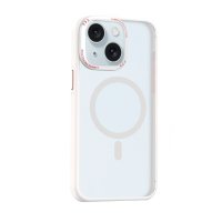 Movenchy iPhone 15 Kılıf Radyant Magsafe Kapak - Beyaz