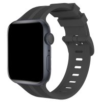 Newface Apple Watch 38mm KR408 Çizgili Silikon Kordon - Koyu Gri