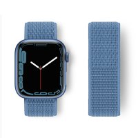 Newface Apple Watch 40mm Hasırlı Cırtcırtlı Kordon - Mavi