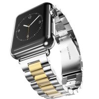 Newface Apple Watch 40mm Metal Baklalı Kordon - Gümüş-Gold