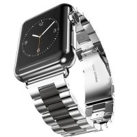 Newface Apple Watch 40mm Metal Baklalı Kordon - Gümüş-Siyah