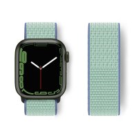 Newface Apple Watch 41mm Hasırlı Cırtcırtlı Kordon - Mavi-Turkuaz