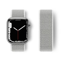 Newface Apple Watch 45mm Hasırlı Cırtcırtlı Kordon - Beyaz