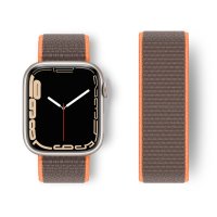 Newface Apple Watch 45mm Hasırlı Cırtcırtlı Kordon - Kahverengi
