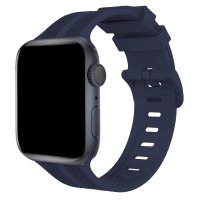 Newface Apple Watch 42mm KR408 Çizgili Silikon Kordon - Lacivert