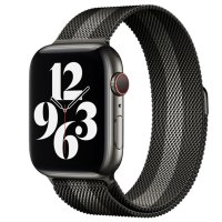 Newface Apple Watch 44mm Metal Mıknatıslı Kordon - Siyah-Beyaz