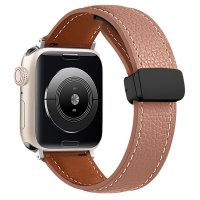 Newface Apple Watch 45mm KR414 Daks Deri Kordon - Kahverengi