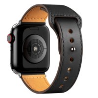 Newface Apple Watch 45mm KR415 Luaz Deri Kordon - Siyah