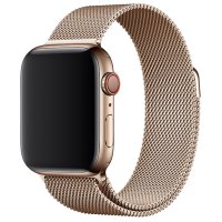 Newface Apple Watch 45mm Metal Mıknatıslı Kordon - Metalik Gold