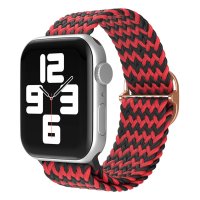 Newface Apple Watch 45mm Star Kordon - Zigzag Kırmızı-Siyah