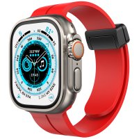 Newface Apple Watch Ultra 49mm KR412 Elegance Stylısh Kordon - Kırmızı