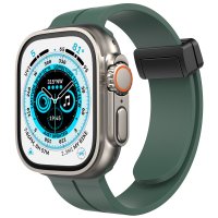 Newface Apple Watch Ultra 49mm KR412 Elegance Stylısh Kordon - Koyu Yeşil
