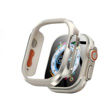 Movenchy Apple Watch Ultra 49mm Movenchy MO-WT3 Alüminyum Camlı Kasa Ekran Koruyucu - Yıldız Işığı