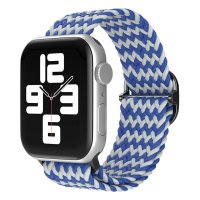 Newface Apple Watch Ultra 49mm Star Kordon - Zigzag Beyaz-Mavi