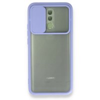 Newface Huawei Mate 20 Lite Kılıf Palm Buzlu Kamera Sürgülü Silikon - Lila