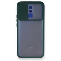 Newface Huawei Mate 20 Lite Kılıf Palm Buzlu Kamera Sürgülü Silikon - Yeşil