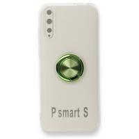 Newface Huawei P Smart S Kılıf Gros Yüzüklü Silikon - Yeşil