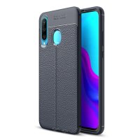 Newface Huawei P30 Lite Kılıf Focus Derili Silikon - Lacivert