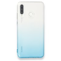 Newface Huawei P30 Lite Kılıf Lüx Çift Renkli Silikon - Turkuaz