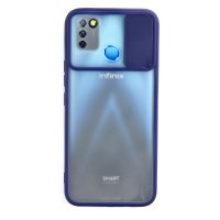 Newface İnfinix Smart 5 Kılıf Palm Buzlu Kamera Sürgülü Silikon - Lacivert