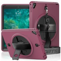 Newface iPad Air 2 9.7 Kılıf Strap-C Otterbox Tablet Kapak - Mürdüm