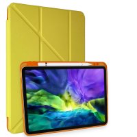 Newface iPad Air 5 (2022) Kılıf Kalemlikli Mars Tablet Kılıfı - Açık Sarı