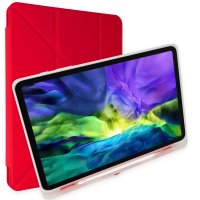 Newface iPad Pro 12.9 (2018) Kılıf Kalemlikli Mars Tablet Kılıfı - Kırmızı