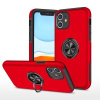Newface iPhone 11 Kılıf Elit Yüzüklü Kapak - Kırmızı