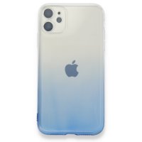 Newface iPhone 11 Kılıf Lüx Çift Renkli Silikon - Mavi