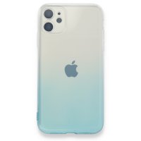 Newface iPhone 11 Kılıf Lüx Çift Renkli Silikon - Turkuaz