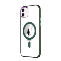 Newface iPhone 11 Kılıf Mudo Magneticsafe Standlı Kapak - Köknar Yeşili