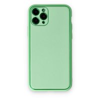 Newface iPhone 11 Pro Kılıf Coco Deri Silikon Kapak - Açık Yeşil