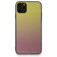 Newface iPhone 11 Pro Max Kılıf Grady Silikon - Sarı-Pembe