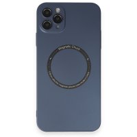 Newface iPhone 11 Pro Max Kılıf Jack Magneticsafe Lens Silikon - Lacivert