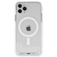 Newface iPhone 11 Pro Max Kılıf Magneticsafe Şeffaf Silikon - Şeffaf