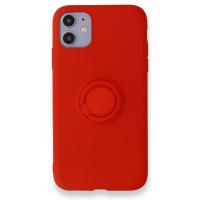 Newface iPhone 11 Kılıf Viktor Yüzüklü Silikon - Kırmızı