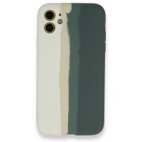 Newface iPhone 12 Kılıf Ebruli Lansman Silikon - Beyaz-Gri