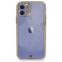 Newface iPhone 12 Kılıf Liva Taşlı Silikon - Beyaz