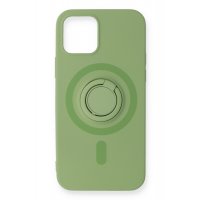 Newface iPhone 12 Kılıf Viktor Yüzüklü Silikon - Yeşil